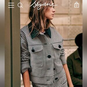 NWT Sezane Houndstooth Jacket